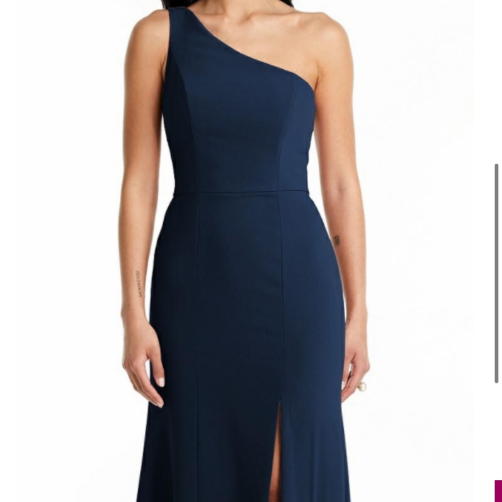 Dessy for Bella Bridesmaids BB138 Midnight Crepe Size 4R. Worn once.